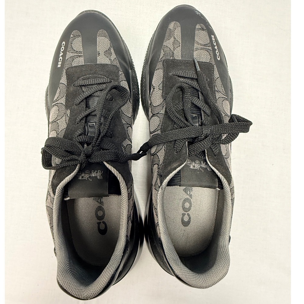 Coach Citysole Runner Court Sneaker Mens 9D Black Signature Jacquard C8812